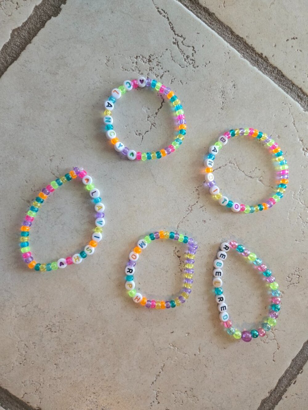 Set of 5 Twenty One Pilots Concert Bracelets - Handmade